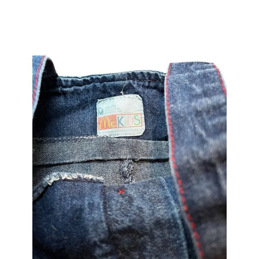 Vintage Rare McKids 18 Month Baby Toddler Blue Denim Overalls SEARS Exclusive